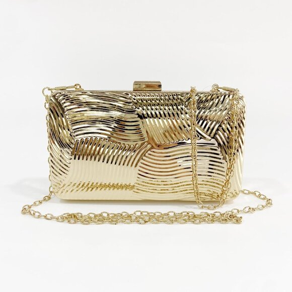 Unique Metallic Stripes Acrylic Clutch Bag - Ideal for Prom, Banquet & More - Picture 5 of 6